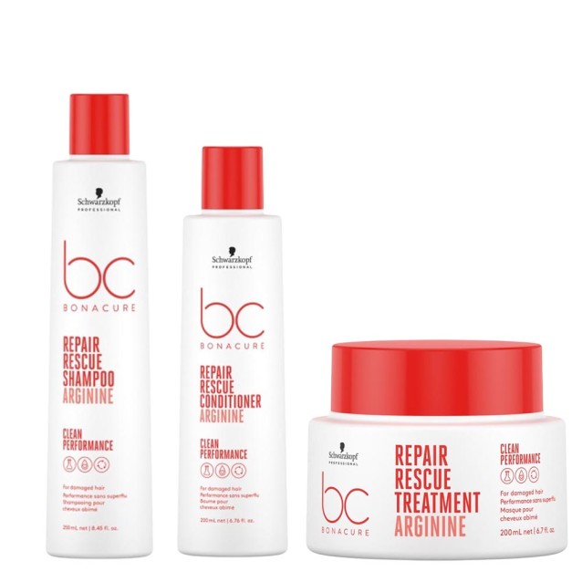 Schwarzkopf Professional BC Bonacure Repair Rescue (Σαμπουάν 250ml, Conditioner 200ml, Μάσκα 200ml)