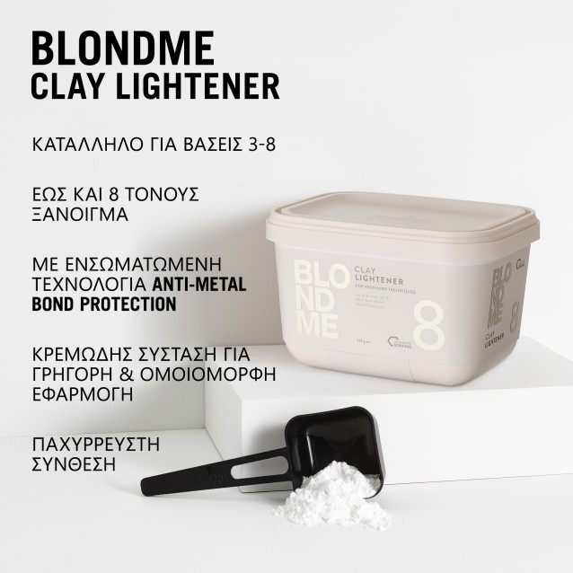 Schwarzkopf Professional BLONDME Clay Lightener Ξάνοιγμα έως 8 Τόνους 350g 