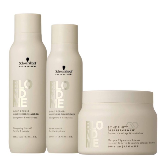 Schwarzkopf Professional BLONDME Bond Repair Nourishing Σετ (Σαμπουάν 300ml, Conditioner 250ml, Deep Repair Μάσκα 200ml)