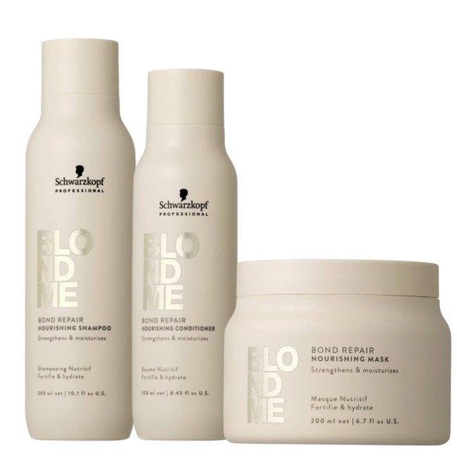 Schwarzkopf Professional BLONDME Bond Repair Nourishing Σετ (Σαμπουάν 300ml, Conditioner 250ml, Μάσκα 200ml)