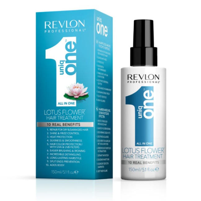 Revlon Professional Uniq One All in One Hair Θεραπεία Leave-In σε Σπρέυ, με 10 πραγματικά Οφέλη, άρωμα Λουλουδιού Λωτού 150ml