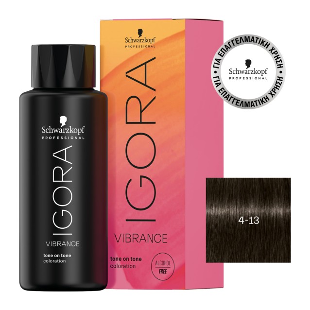 Schwarzkopf Professional Igora Vibrance 4-13 Καστανό Μεσαίο Σαντρέ Ματ 60ml Schwarzkopf Professional Igora Vibrance 4-13 Καστανό Μεσαίο Σαντρέ Ματ 60ml