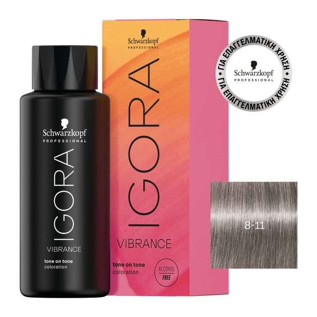 Schwarzkopf Professional Igora Vibrance 8-11 Ξανθό Ανοιχτό Έντονο Σαντρέ 60ml