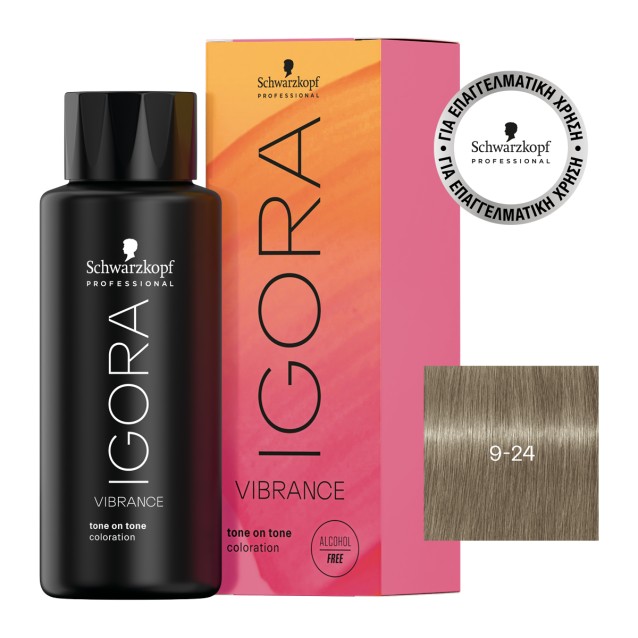 Schwarzkopf Professional Igora Vibrance 9-24 Ξανθό Πολύ Ανοιχτό Φυμέ Μπεζ 60ml Schwarzkopf Professional Igora Vibrance 9-24 Ξανθό Πολύ Ανοιχτό Φυμέ Μπεζ 60ml