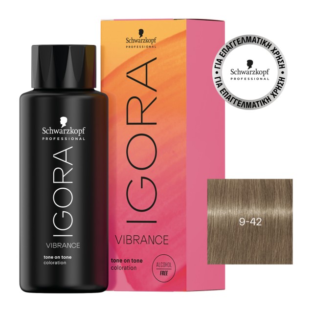 Schwarzkopf Professional Igora Vibrance 9-42 Ξανθό Πολύ Ανοιχτό Μπεζ Φυμέ 60ml