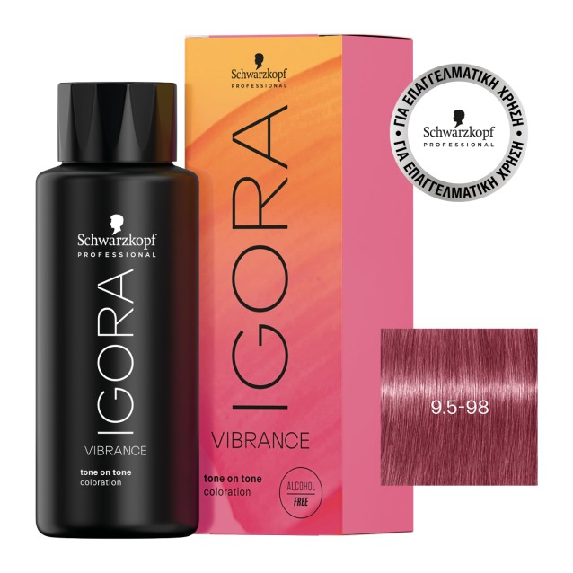 Schwarzkopf Professional Igora Vibrance 9,5-98 Ξανθό Ιβουάρ Βιολέ Κόκκινο 60ml