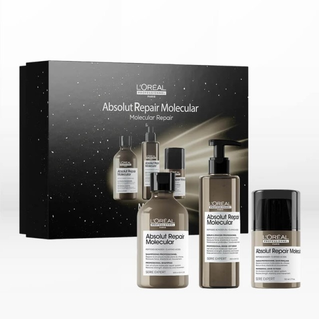 L΄Oreal Professionnel Σετ Περιποίησης Μαλλιών Absolut Repair Molecural Meteora Limited Edition Shampoo 300ml,Rinse-Off Serum 250ml,Leave-in Mask 50ml