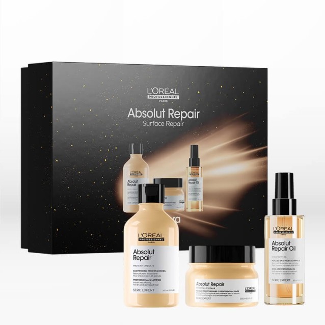 L΄Oreal Professionnel Σετ Περιποίησης Μαλλιών Absolut Repair Meteora Limited Edition Shampoo 300ml,Mask 250ml, Oil 90ml