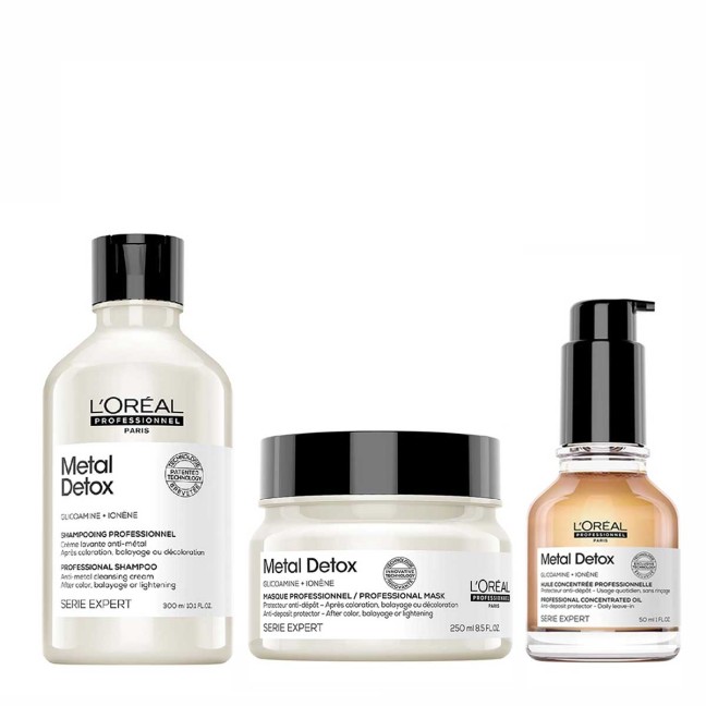 L’Oréal Professionnel Serie Expert Metal Detox Set 1 (Σαμπουάν 300ml, Μάσκα 250ml, Λάδι 50ml)