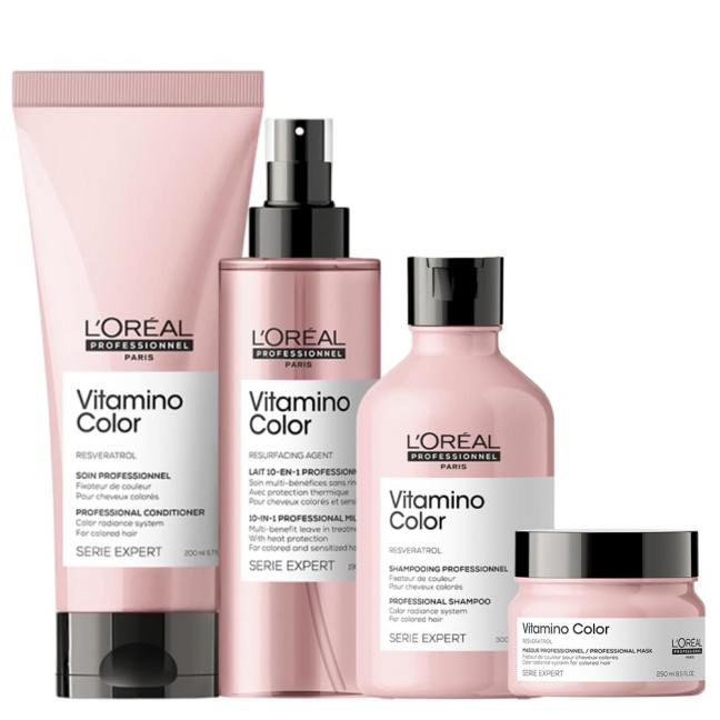 L’Oréal Professionnel Serie Expert Vitamino Color Σετ (Σαμπουάν 300ml, Conditioner 200ml, Μάσκα 250ml, 10 Σε 1 Σπρει 190ml)