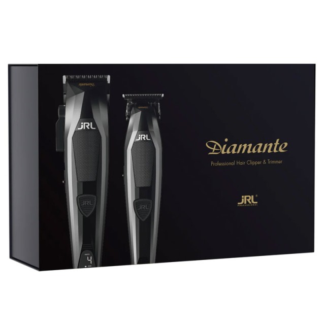 JRL Diamante Clipper 2025C & Trimmer 2025T Επαγγελματικό Σετ Επαναφορτιζόμενης Κουρευτικής Μηχανής Μαύρο