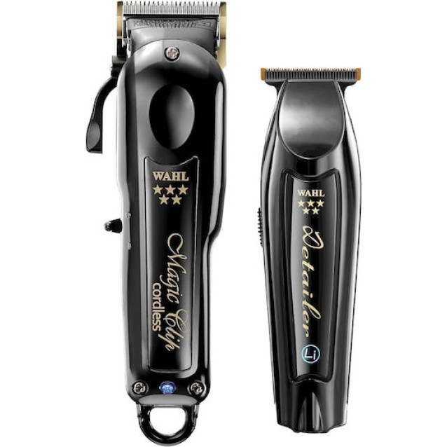 Wahl Professional Magic Clip & Detailer Trimmer Επαγγελματικό Σετ Επαναφορτιζόμενης Κουρευτικής Μηχανής Μαύρο