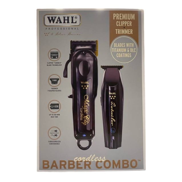Wahl Professional Magic Clip & Detailer Trimmer Επαγγελματικό Σετ Επαναφορτιζόμενης Κουρευτικής Μηχανής Μαύρο