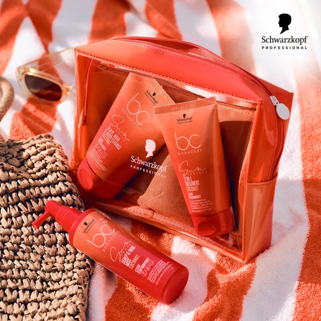 Schwarzkopf Professional BC Bonacure Sun Protect Pouch Με 3 Προϊόντα Travel Size Για Μαλλιά Ταλαιπωρημένα Από Τον ήλιο