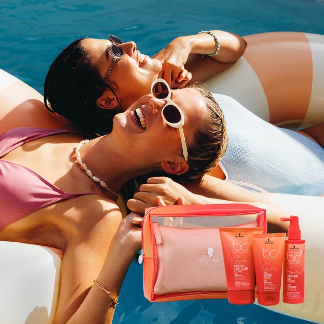 Schwarzkopf Professional BC Bonacure Sun Protect Pouch Με 3 Προϊόντα Travel Size Για Μαλλιά Ταλαιπωρημένα Από Τον ήλιο