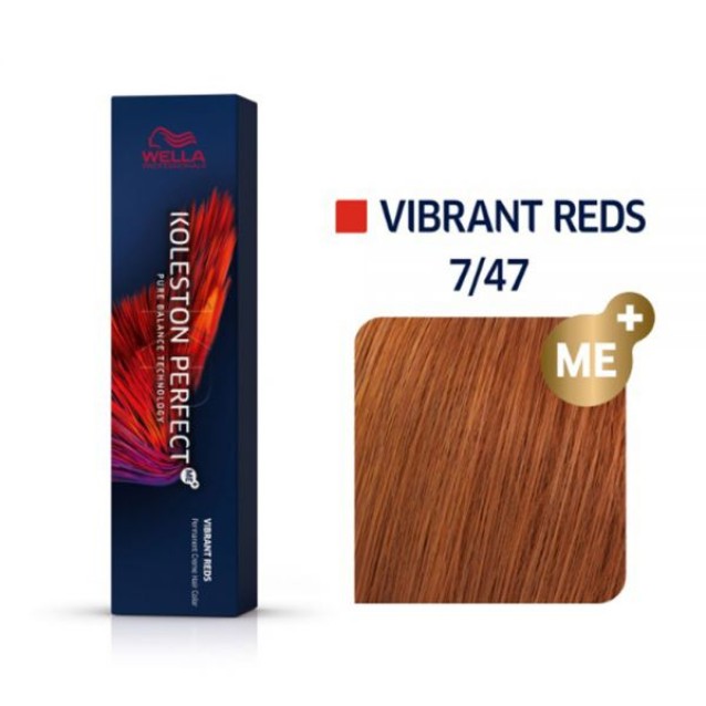 Wella Professionals Koleston Perfect Me+ Ξανθό Κόκκινο Καφέ 7/47 Vibrant Reds 60ml