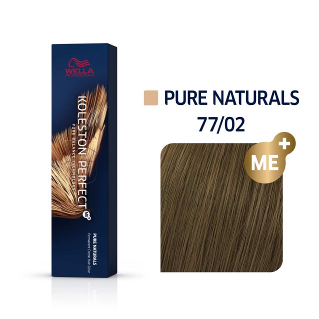 Wella Professionals Koleston Perfect Me+ Έντονο Ξανθό Φυσικό Ματ 77/02 Pure Naturals 60ml